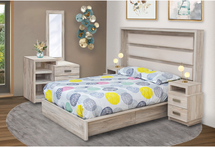 CABECERA, 2 BURÓS Y CÓMODA CON LUNA GRACE AMBROSÍA KS